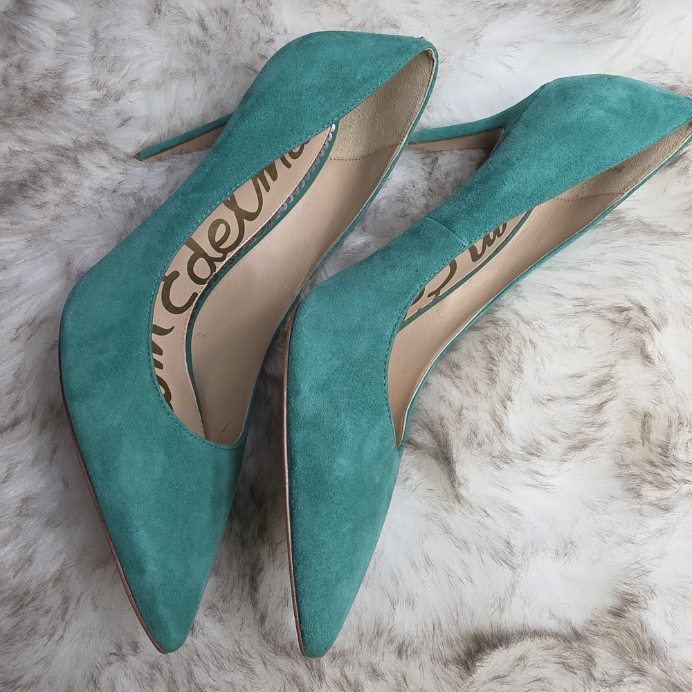 Sam Edelman Women's Kerry Green Suede Pumps "Hazel" - Picture 7 of 8